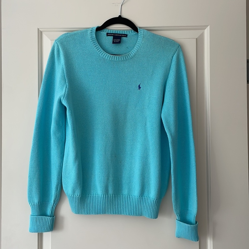 Ralph Lauren Golf Blue Cable Knit Sweater